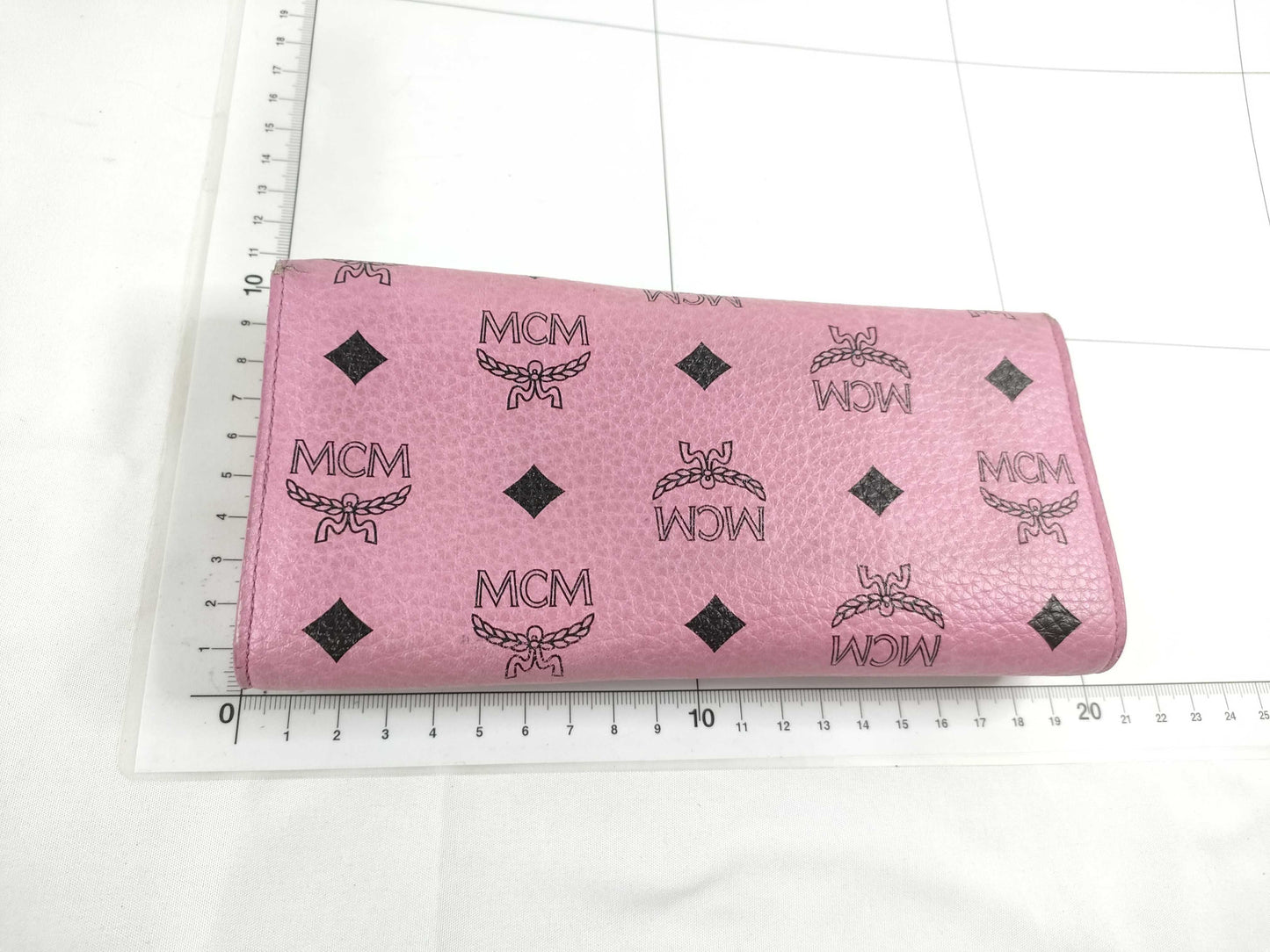 MCM MCM Visetos Studded Leather Long Wallet Pink Wallet