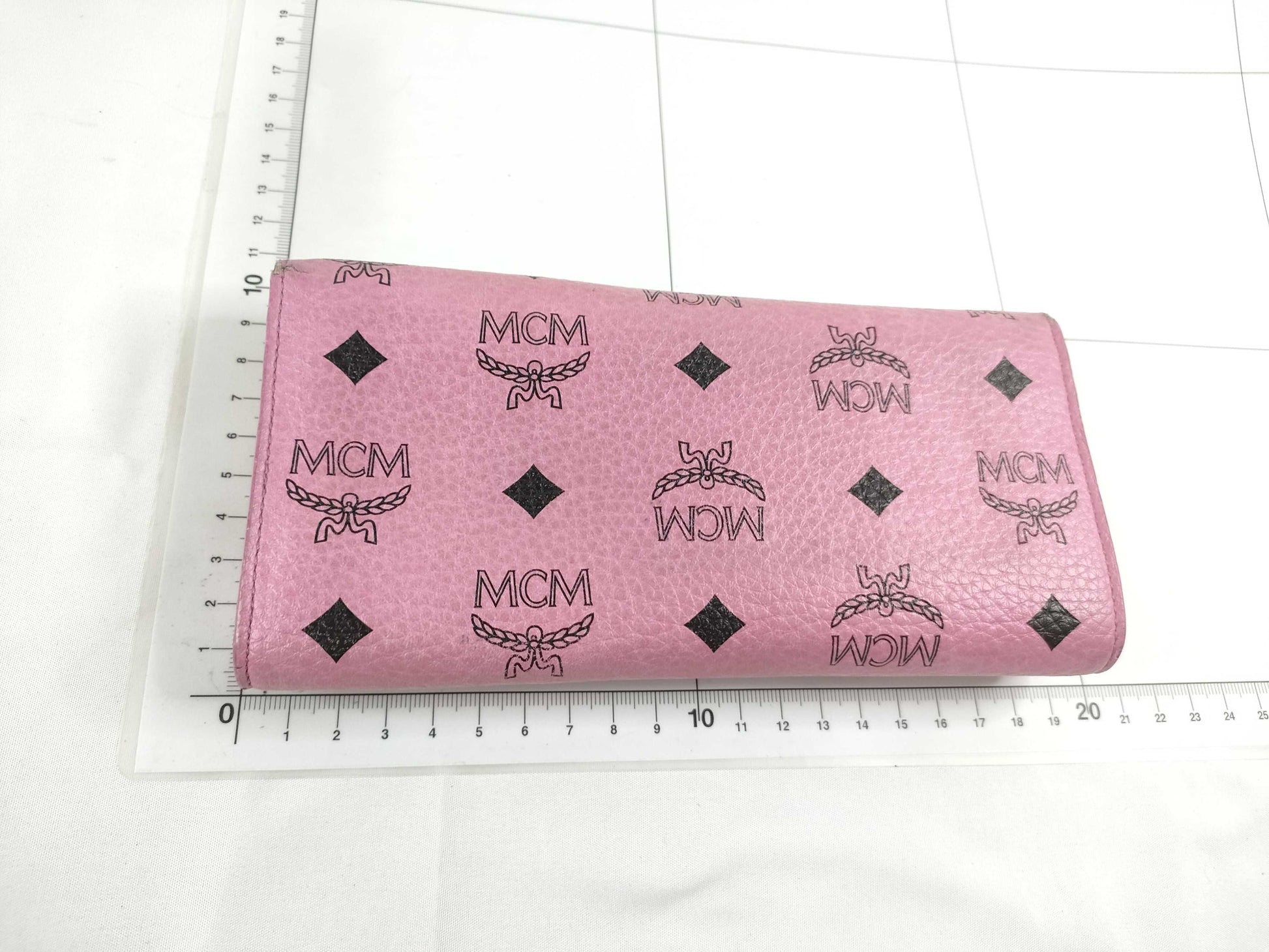 MCM MCM Visetos Studded Leather Long Wallet Pink Wallet
