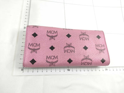 MCM MCM Visetos Studded Leather Long Wallet Pink Wallet