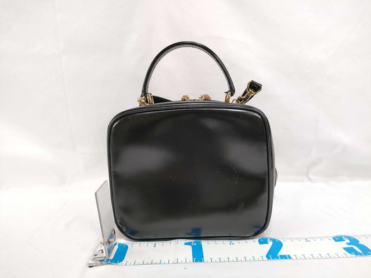 GUCCI Bamboo Gucci Leather 2way Handbag Black Shoulder Bag