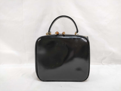 GUCCI Bamboo Gucci Leather 2way Handbag Black Shoulder Bag