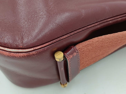 HERMES Saco Leather Shoulder Bag 〇R Engraved Bordeaux Bag