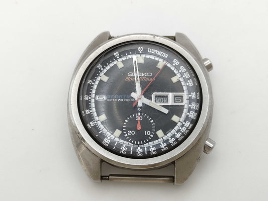 SEIKO Speed Timer 6139-6010 011685 Automatic Black Dial Immovable Current Men's Watch