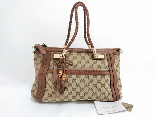 GUCCI GG Canvas Gucci GG Canvas Tote Bag Brown Tote Bag