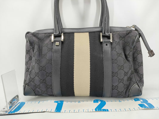 GUCCI GG Canvas Gucci Canvas 2way Handbag Black Handbag
