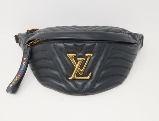 LOUIS VUITTON Vuitton New Wave Bum Bag M53750 MI0199 Black RFID Responsive Waist Bag
