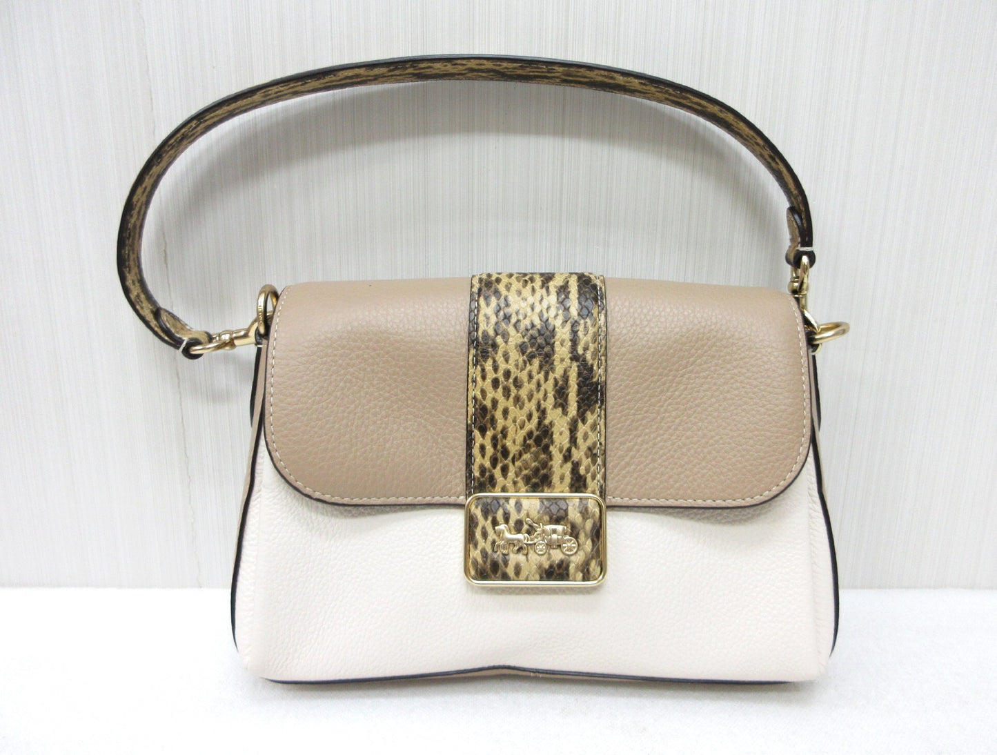 COACH COACH CD483 Grace Shoulder Bag - Colorblock Python Print Handbag, Approx. W25 x H18cm