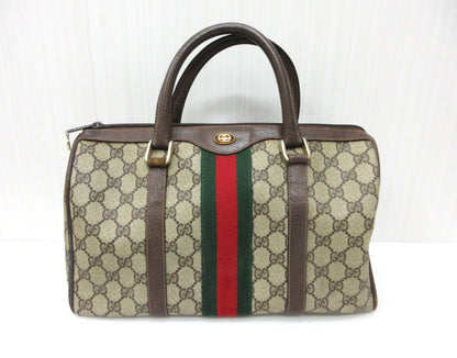 GUCCI GUCCI Gucci 012.3842.33.39 PVC Leather Sherry Line GG Plus Handbag Mini Boston Bag Approx. W31xH18cm Boston Bag