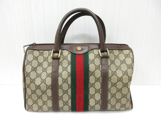 GUCCI GUCCI Gucci 012.3842.33.39 PVC Leather Sherry Line GG Plus Handbag Mini Boston Bag Approx. W31xH18cm Boston Bag