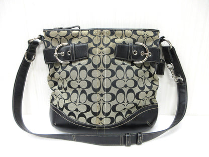 COACH COACH 3593 Signature Canvas x Leather Shoulder Bag Shoulder Bag