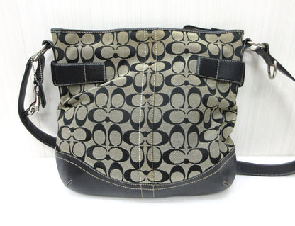 COACH COACH 3593 Signature Canvas x Leather Shoulder Bag Shoulder Bag