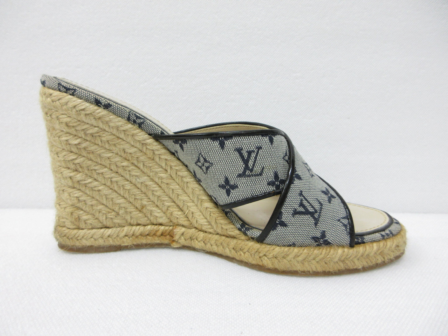 LOUIS VUITTON Louis Vuitton Espadrille Monogram Wedge Sole 36 Sandals