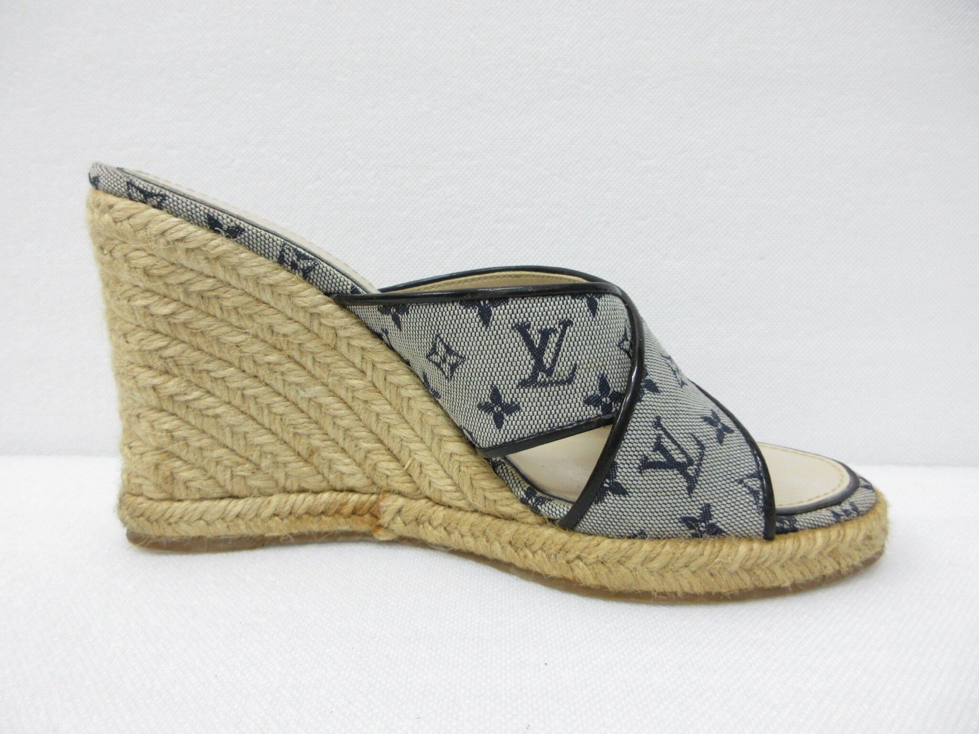 LOUIS VUITTON Louis Vuitton Espadrille Monogram Wedge Sole 36 Sandals