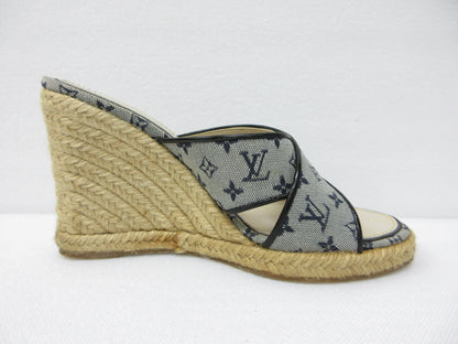 LOUIS VUITTON Louis Vuitton Espadrille Monogram Wedge Sole 36 Sandals