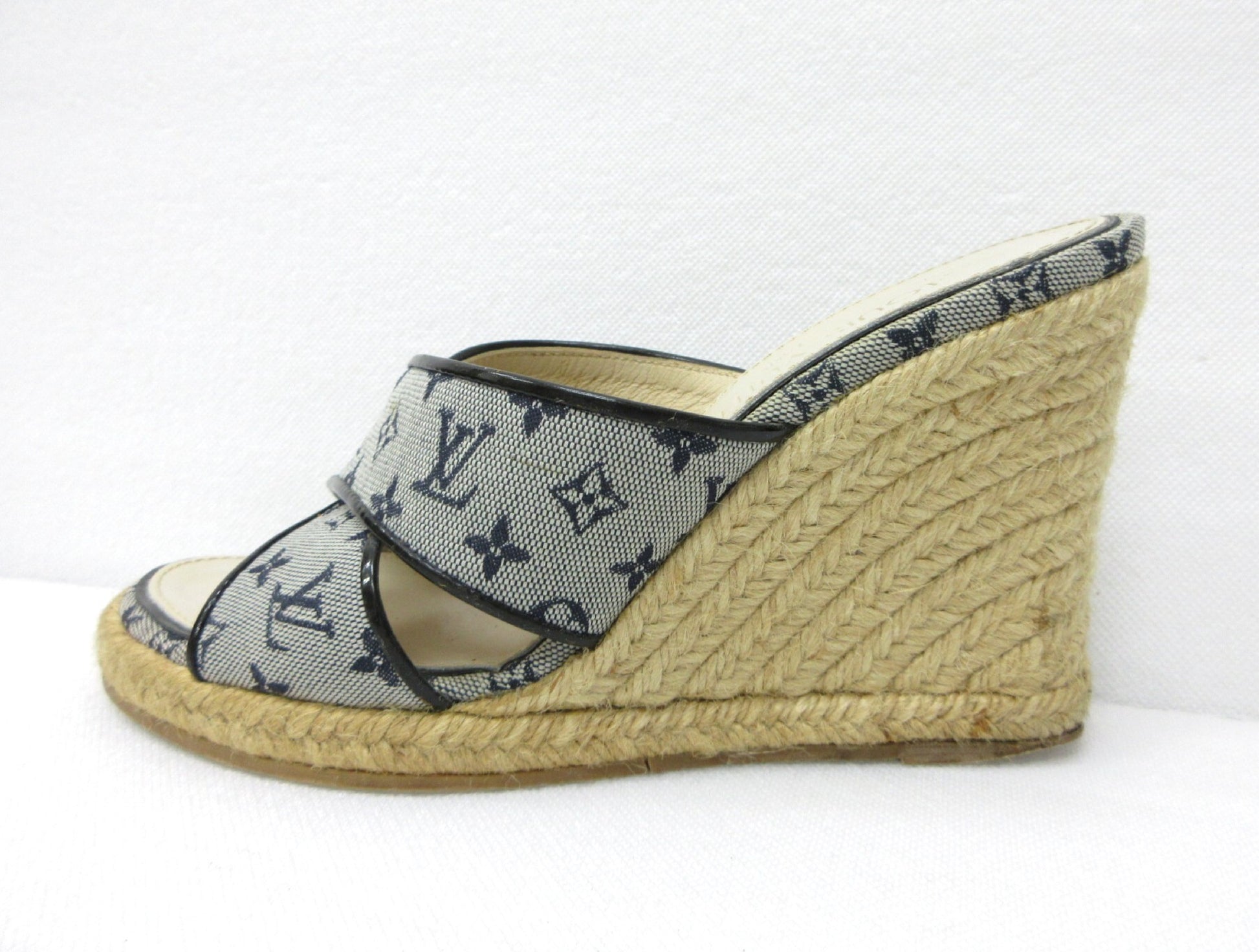 LOUIS VUITTON Louis Vuitton Espadrille Monogram Wedge Sole 36 Sandals