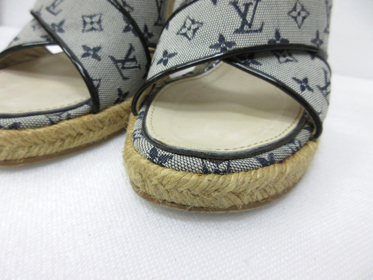 LOUIS VUITTON Louis Vuitton Espadrille Monogram Wedge Sole 36 Sandals