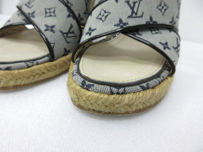LOUIS VUITTON Louis Vuitton Espadrille Monogram Wedge Sole 36 Sandals