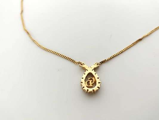 Dior Rhinestone Logo Gold Collar Necklace Necklace