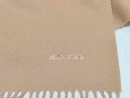 HERMES Large Format Stole 100% Cashmere Logo Embroidery? Other accessories