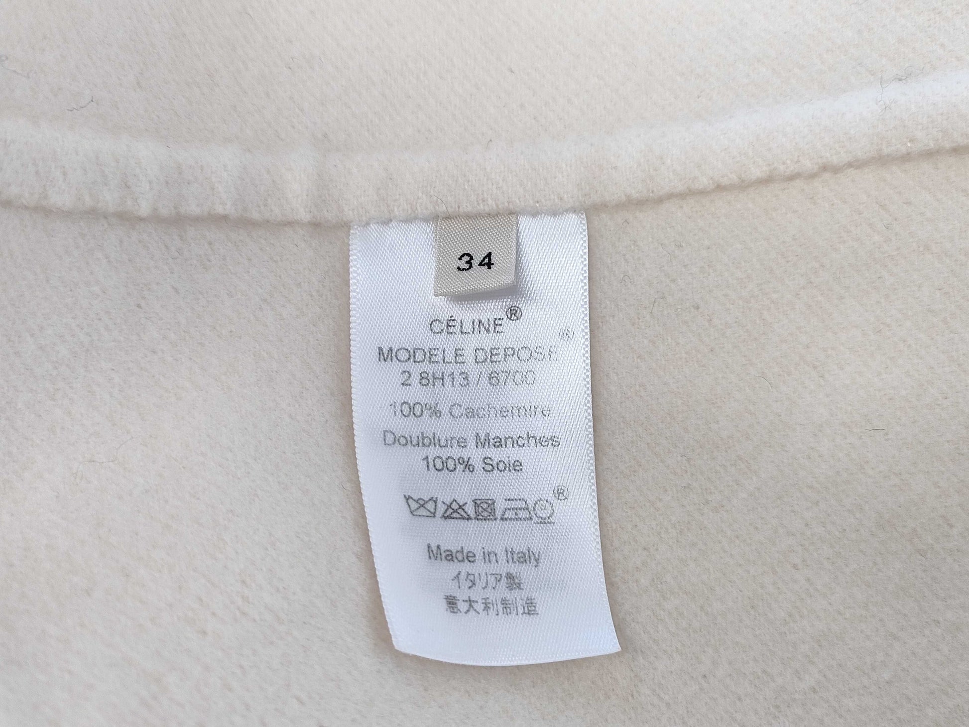 CELINE Egg Crombie 100% Cashmere Coat Size 34