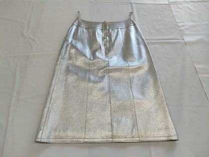 CHANEL All Leather Skirt Size 34