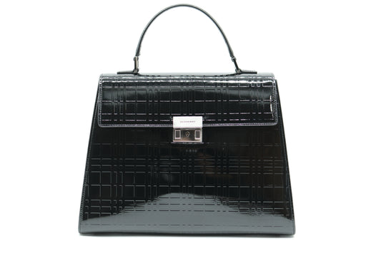 BURBERRY Enamel Handbag Black Handbag