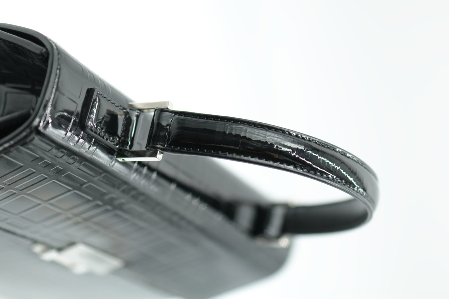 BURBERRY Enamel Handbag Black Handbag