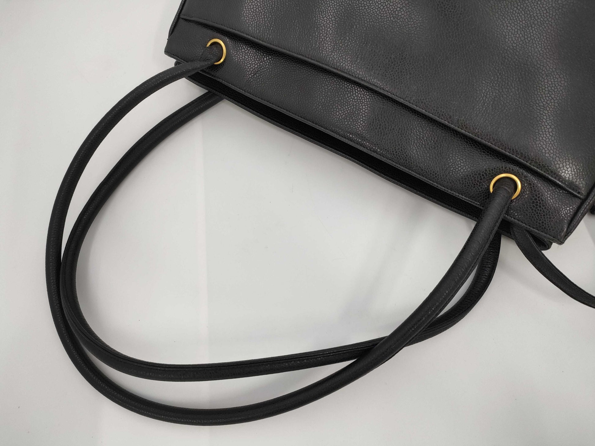 CHANEL Caviar Skin Coco Mark Tote Bag