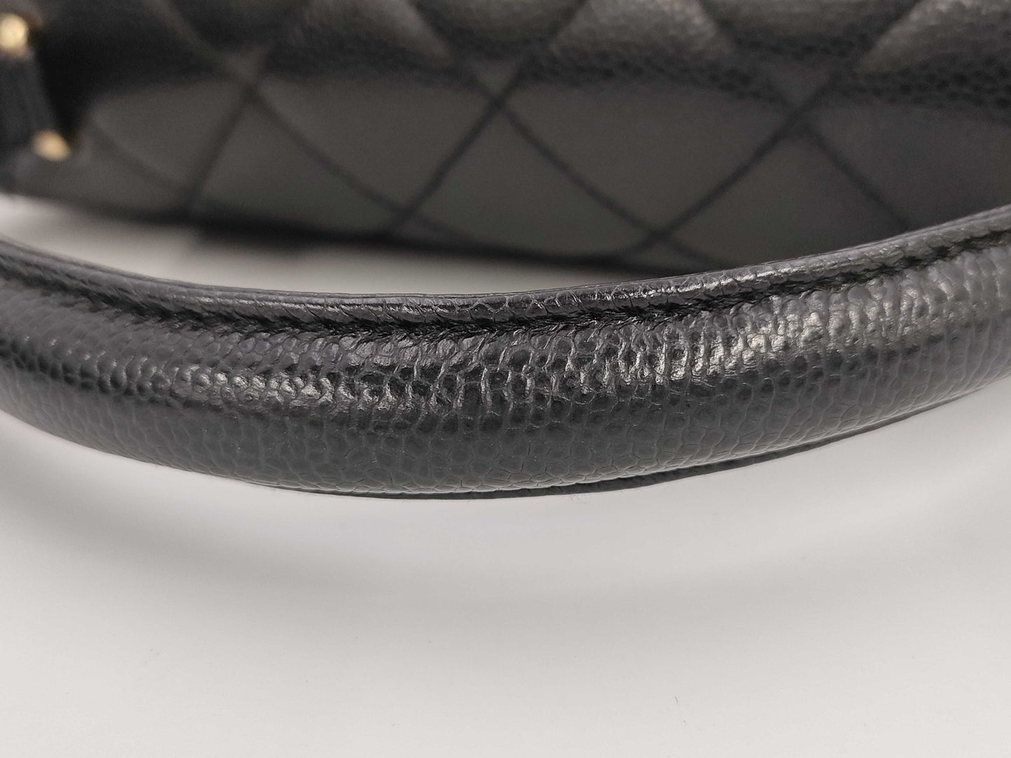 CHANEL Caviar Skin Handbag Matelasse Handbag