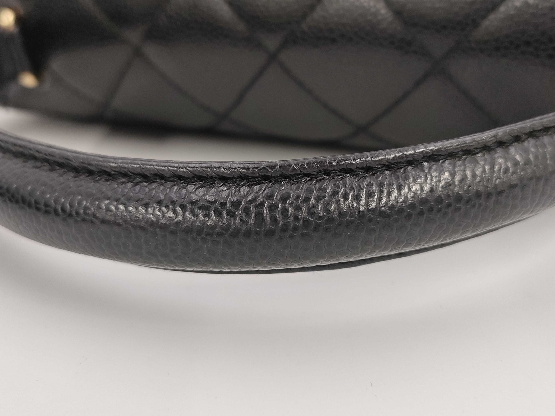 CHANEL Caviar Skin Handbag Matelasse Handbag