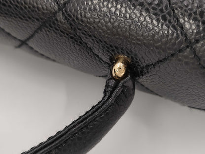 CHANEL Caviar Skin Handbag Matelasse Handbag