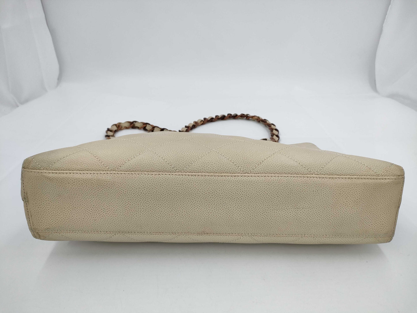  CHANEL CHANEL Caviar Skin Tote Bag Beige with Seal