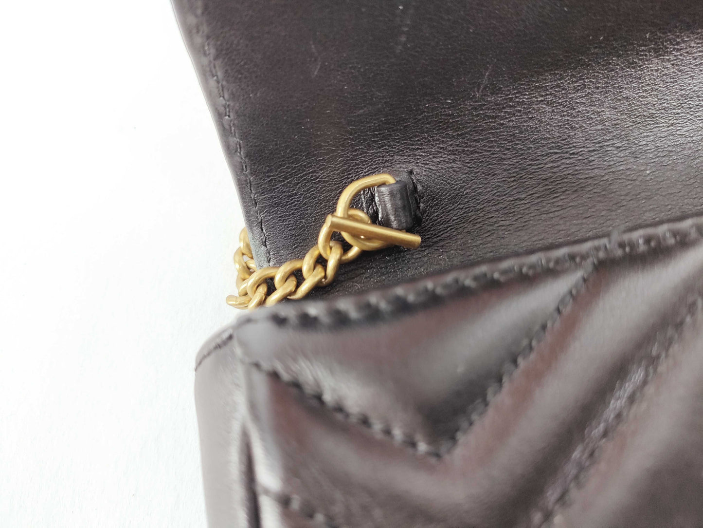 GUCCI GUCCI Marmont Super Mini Chain Shoulder Bag Black Storage Bag Shoulder Bag