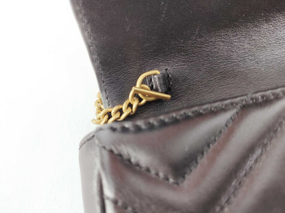 GUCCI GUCCI Marmont Super Mini Chain Shoulder Bag Black Storage Bag Shoulder Bag