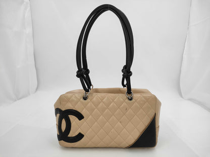 CHANEL Cambon Line Handbag Beige with Seal Tote Bag