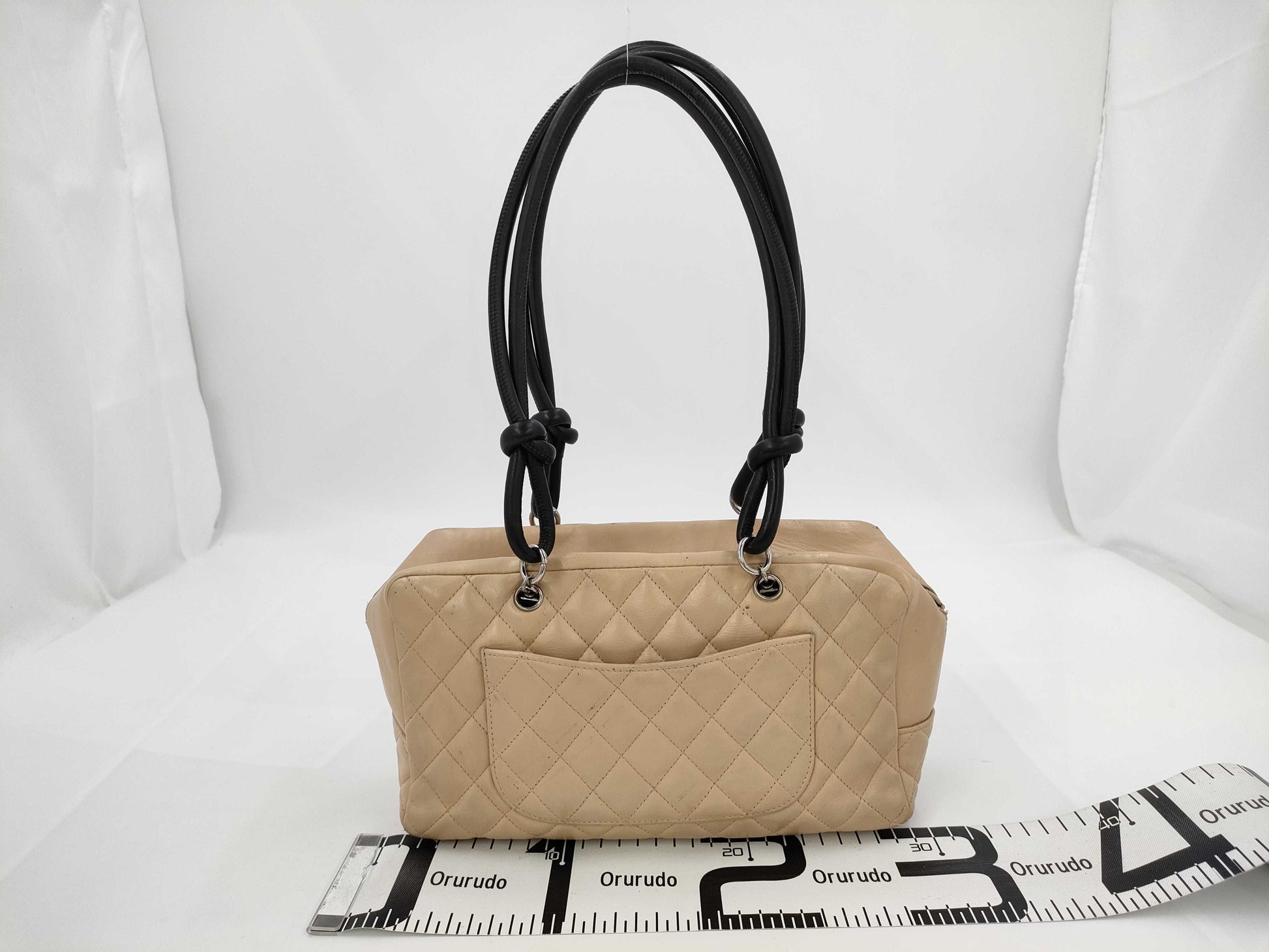 CHANEL Cambon Line Handbag Beige with Seal Tote Bag