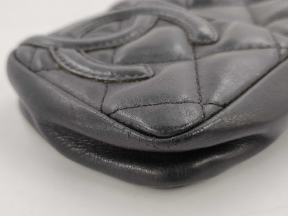 CHANEL Cambon Line Phone Case Black Pouch