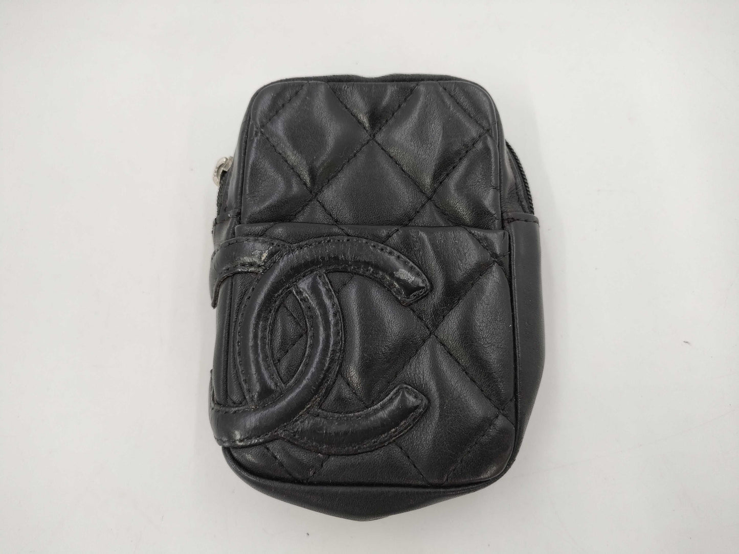 CHANEL Cambon Line Phone Case Black Pouch