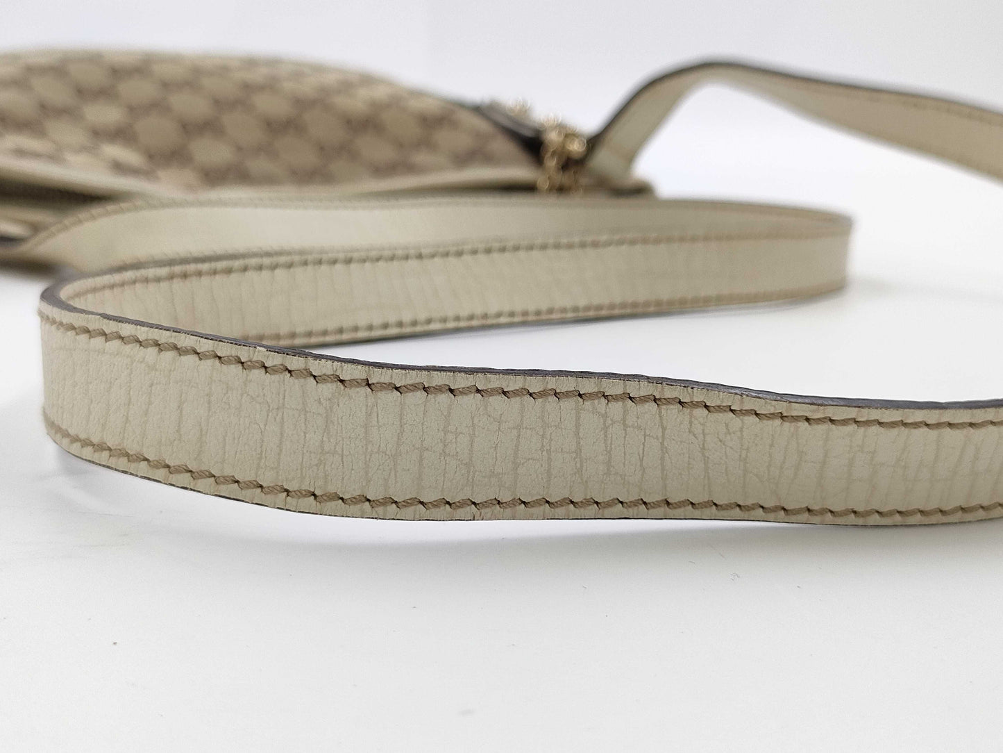 GUCCI 144388 GG Canvas Sherry Line Shoulder Bag with Charm