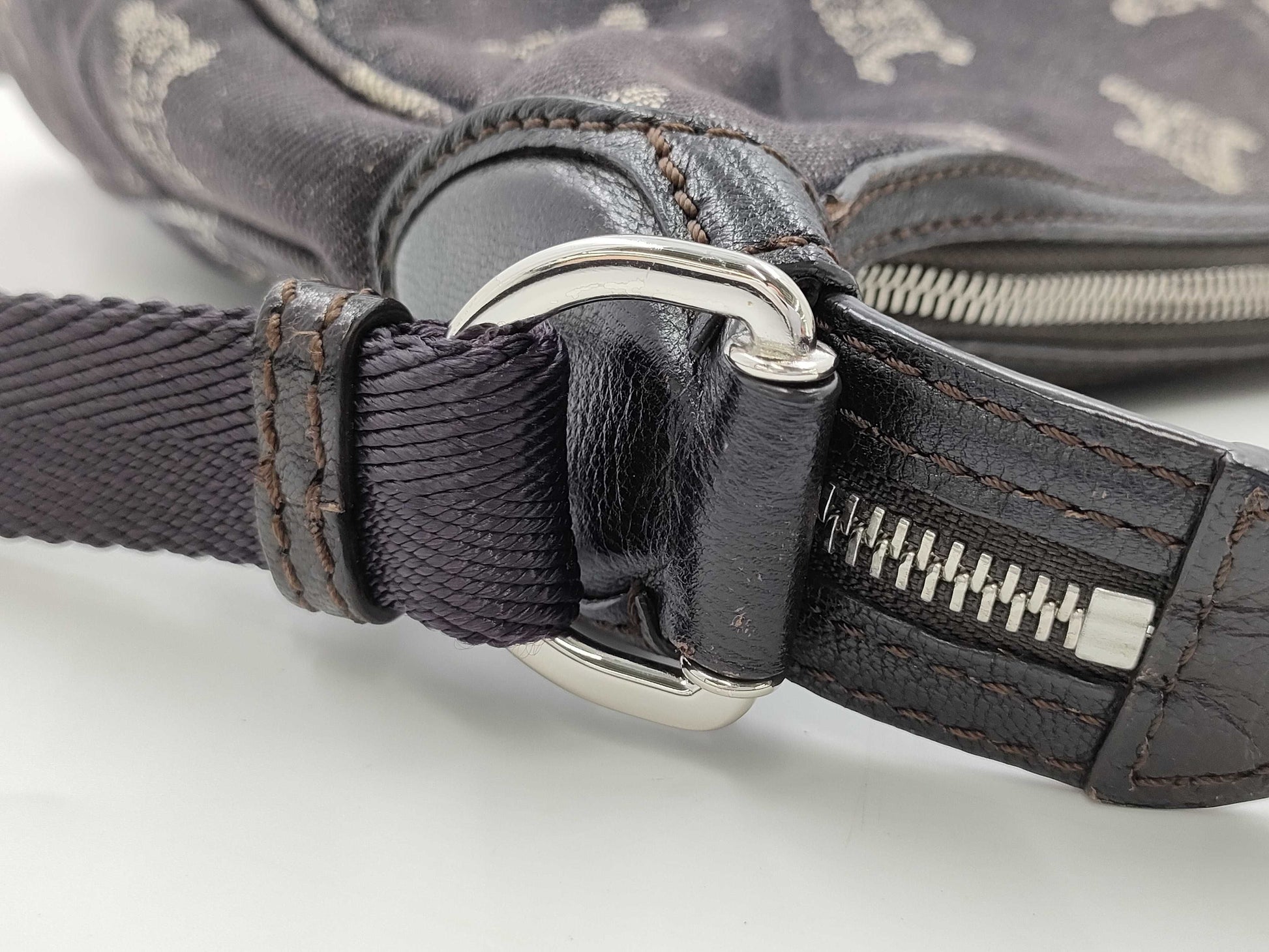 CELINE Paris Macadam Denim Shoulder Bag