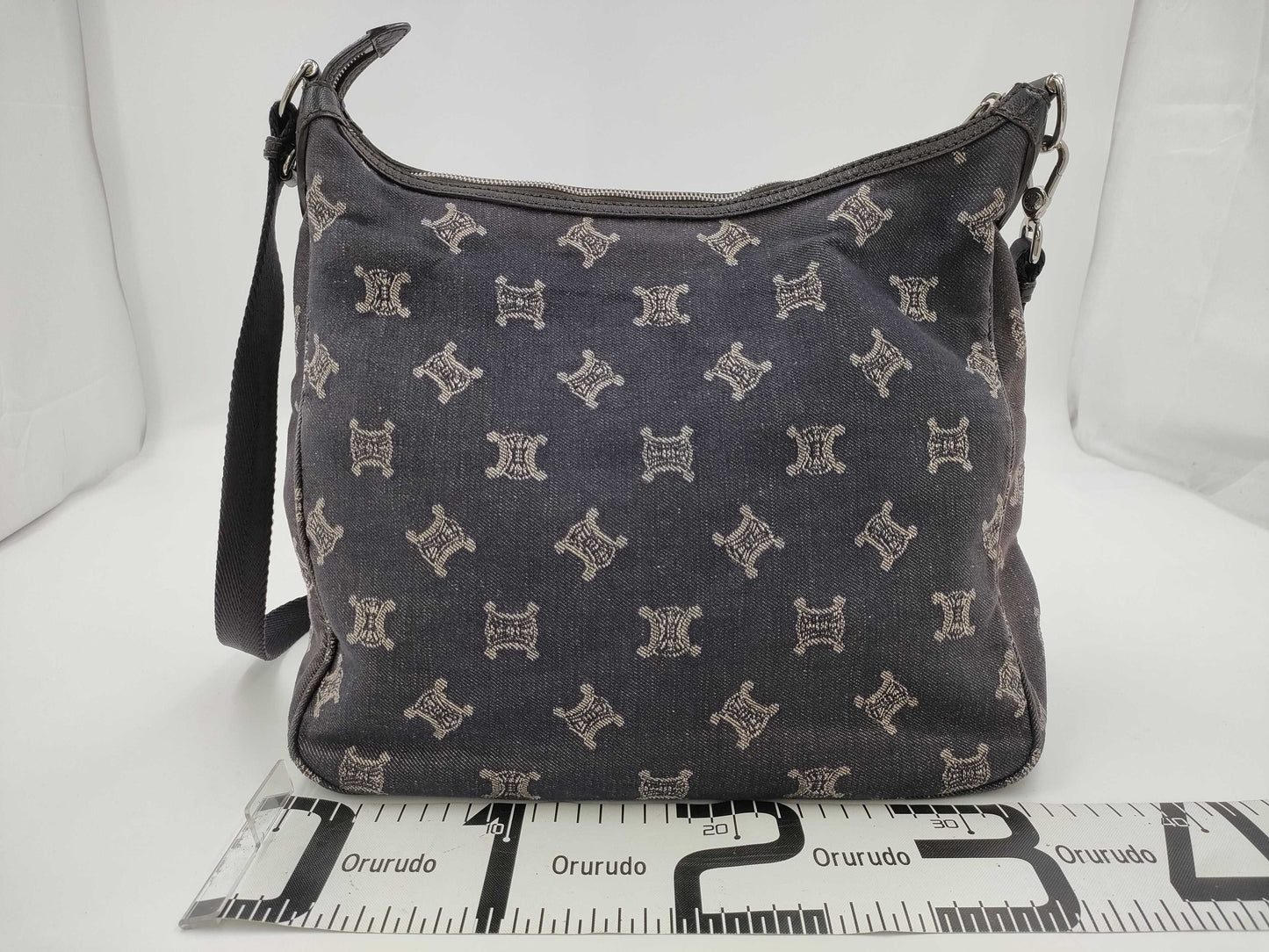 CELINE Paris Macadam Denim Shoulder Bag