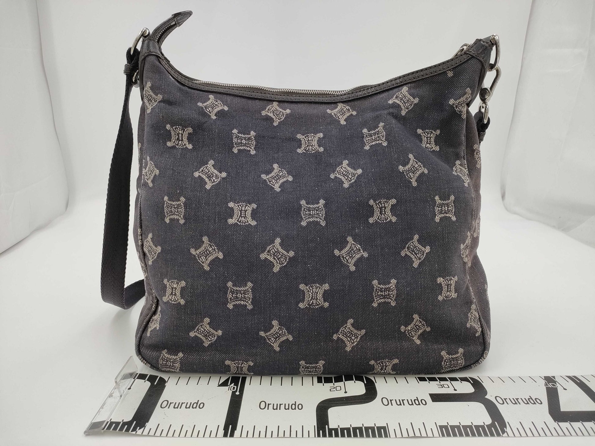 CELINE Paris Macadam Denim Shoulder Bag