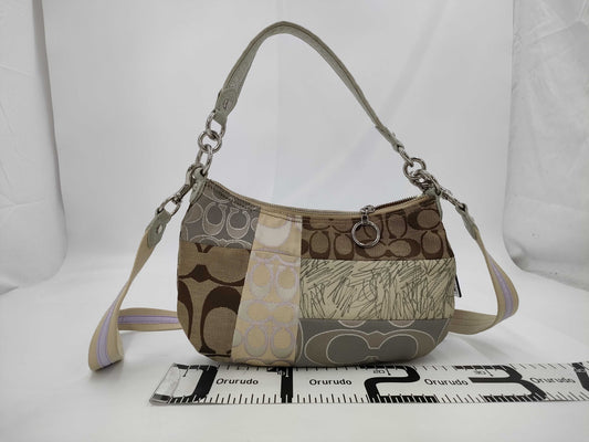 COACH Signature Patchwork 2-Way Sequin Shoulder Bag