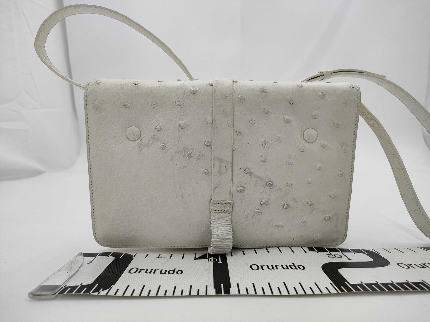 CELINE Ostrich Trio Small Shoulder Bag with Triomphe Hardware