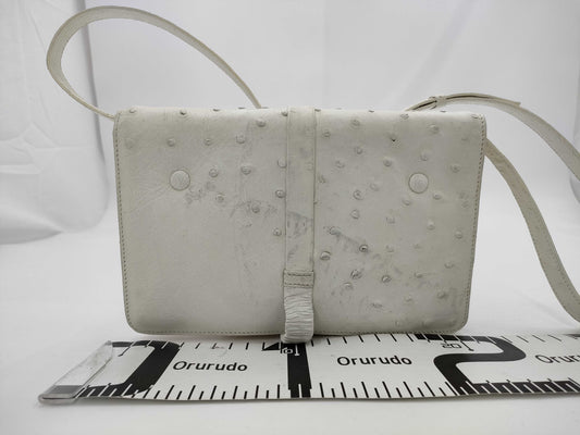 CELINE Ostrich Trio Small Shoulder Bag with Triomphe Hardware