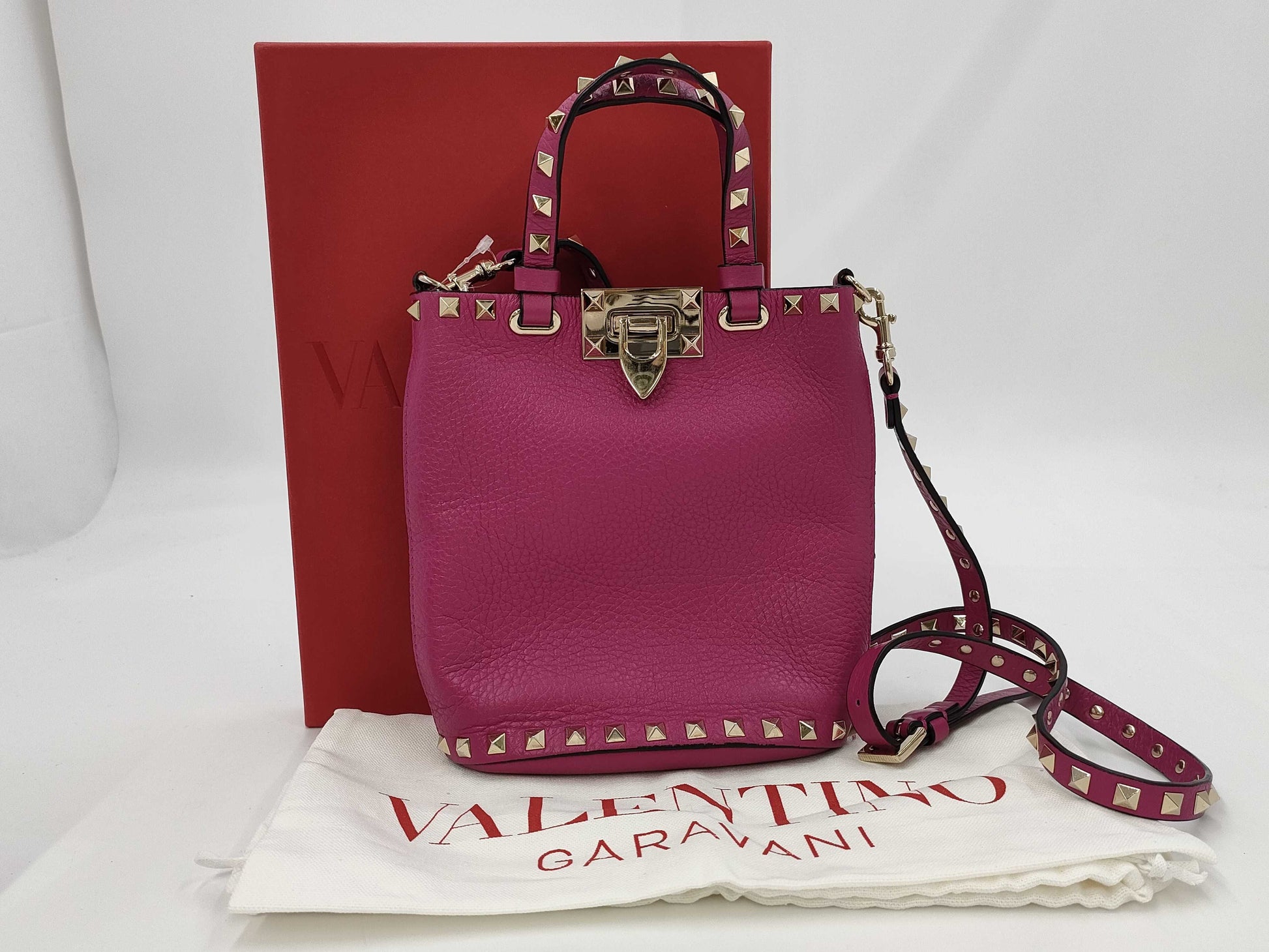 VALENTINO Rockstud Leather 2-Way Handbag/Shoulder Bag