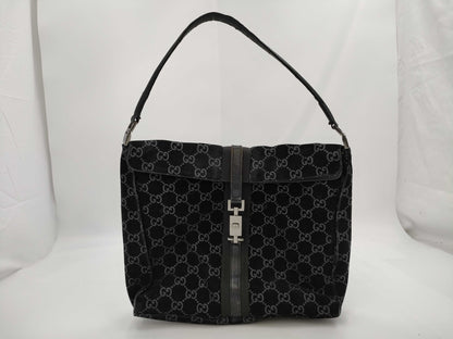 GUCCI 001 3355 Jackie GG Suede One-Shoulder Bag Handbag