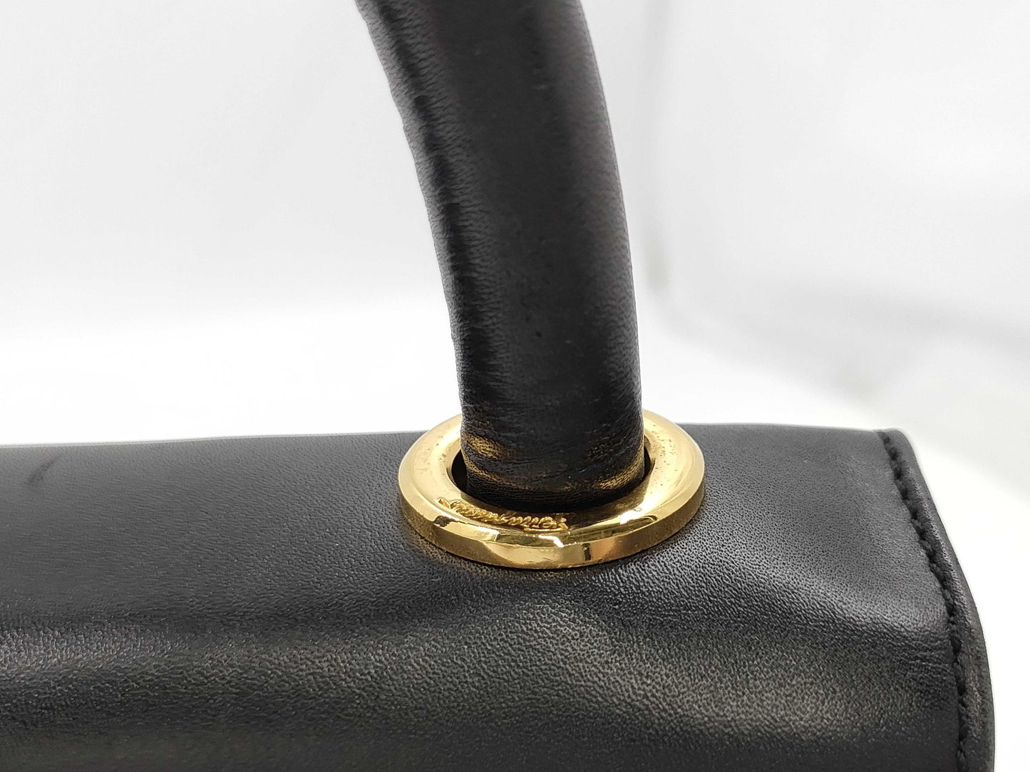 GUCCI Heel Stud Leather Handbag