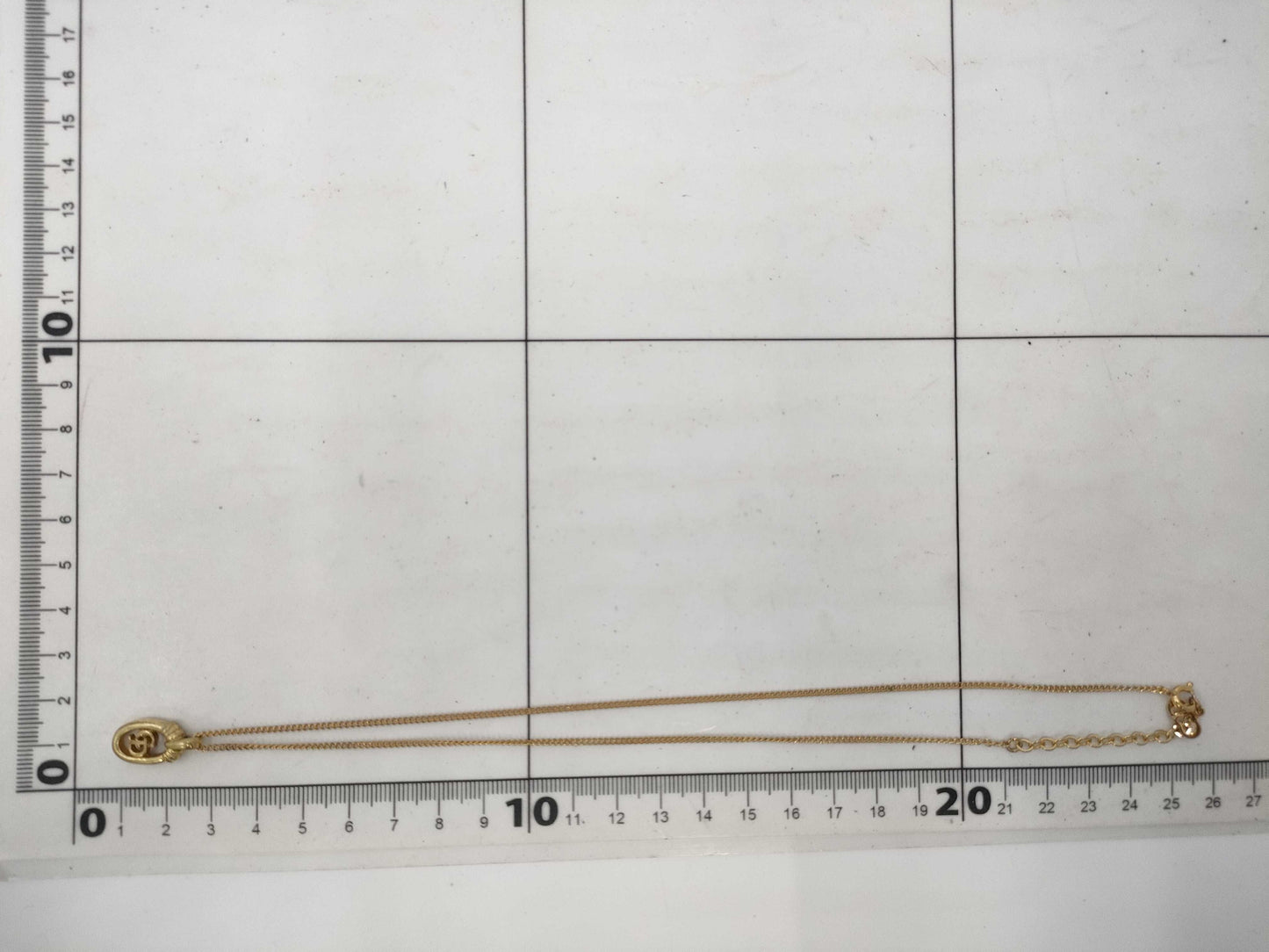 Dior CD logo round gold necklace