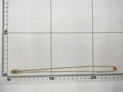 Dior CD logo round gold necklace